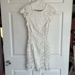 Lulus white lace mini dress